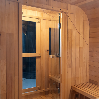 5-6 kişilik Cedar Açık Hava Kuru Sauna Tam Cam Kapı / Bluetooth Müzik Sistemi