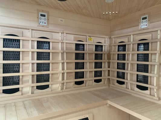 Konut 4 Kişilik Ahşap Buhar Sauna Odası Baldıran Kızılötesi Buhar Kombine