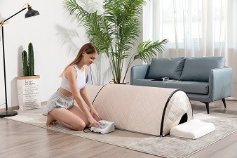 3 Isıtma Bölgeli Düşük EMF Kızılötesi Sauna Kubbe Sağlık Bakımı 1300W Köknar Kubbe Sauna
