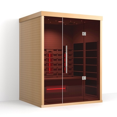 Home Spa 3 Kişilik Baldıran Kapalı Kızılötesi Sauna 2100W Kırmızı Işık Terapisi