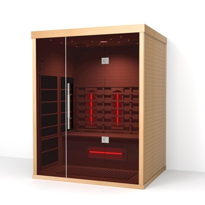 Home Spa 3 Kişilik Baldıran Kapalı Kızılötesi Sauna 2100W Kırmızı Işık Terapisi