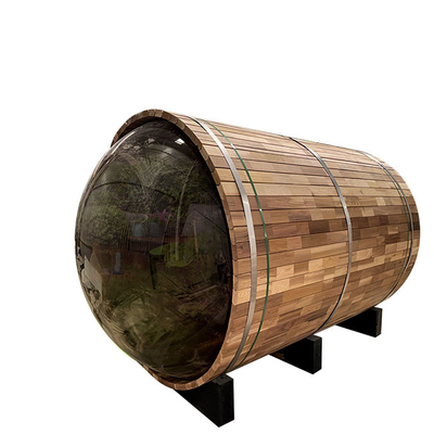 Panonamic ile Kırmızı Sedir Ağacı Varil Sauna 180x240CM Açık Saunalar