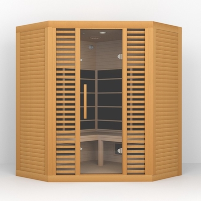 3-5 Kişilik Düşük Emf Köşe Kızılötesi Sauna Odası Kırmızı Işık Terapisi 2300W