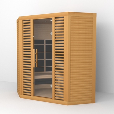 3-5 Kişilik Düşük Emf Köşe Kızılötesi Sauna Odası Kırmızı Işık Terapisi 2300W