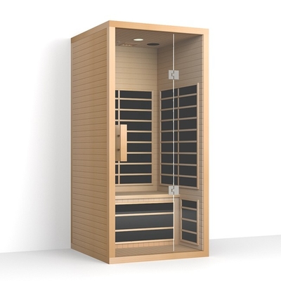 1350W Kırmızı Sedir Sauna Odası Tek Kişilik Kapalı Uzak Kızılötesi Sauna