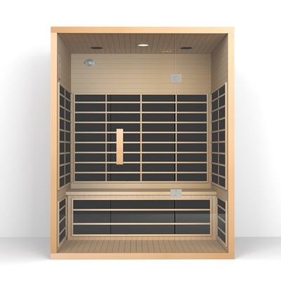 Aile 3 Kişilik Kırmızı Sedir 8mm Temperli Cam Kapılı Far Infrared Sauna