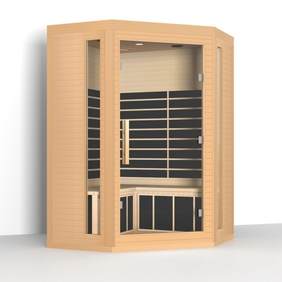 Kilo Kaybı 3 ~ 4 Kişi için Düşük Emf Hemlock Kapalı Ev Kızılötesi Sauna