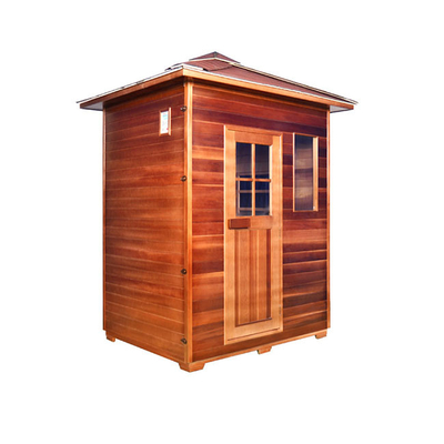 Karbon Panel Isıtıcı Dış Mekan Kuru Sauna Odası 3 Kişilik Ahşap Kızılötesi