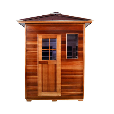 Karbon Panel Isıtıcı Dış Mekan Kuru Sauna Odası 3 Kişilik Ahşap Kızılötesi