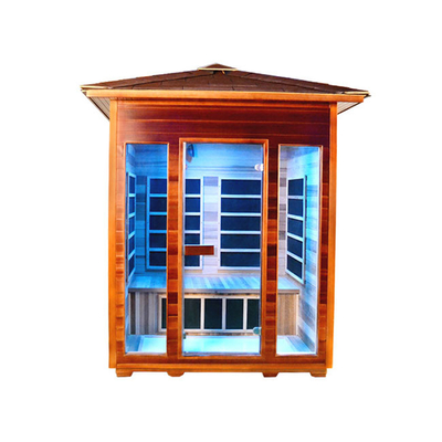 Kırmızı Sedir Dışında OEM Uzak Kızılötesi Sauna 4 Kişilik Açık Sauna