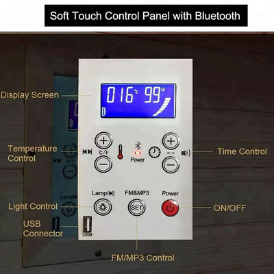 RoHS 5 Kişilik Lüks Buhar Odası Kızılötesi Sauna Kombinasyonu Kırmızı Sedir