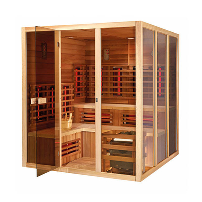 Ev Kapalı Islak Sauna Kanada Kırmızı Sedir Buharı Ve Kızılötesi Sauna